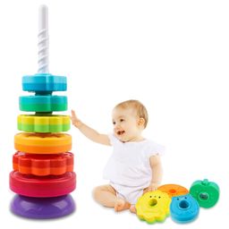 FUNVERSE Spinning Stacking Tower Toy for Kids & Toddlers | Fun & Educational Learning Toy for Boys & Girls | Rainbow Spin Tower Educational Activity Toys for Baby, Toddler 1+ Year-picture-33