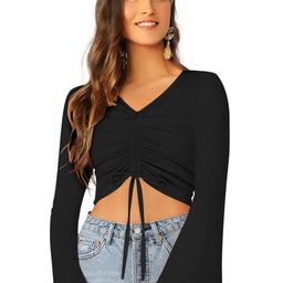 SHOPONBIT Women Batwing Sleeve Fitted Crop Top-image-86