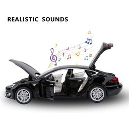 Magicwand Die-Cast Zinc Alloy 1:32 Scale Teslla Model-S with Openable Doors,Pull Back Action,Working Lights image 2
