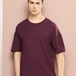 PockMAN Men Bio Finish Solid Round Neck Cotton Boxy T-shirt-image-56