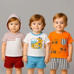 BAESD Unisex Kids Printed T-shirt with Shorts-50