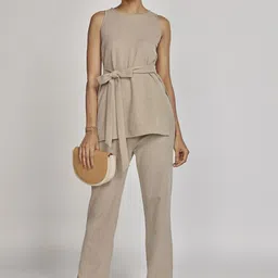 The Label Life Women Textured Straight Fit Trousers-image-58