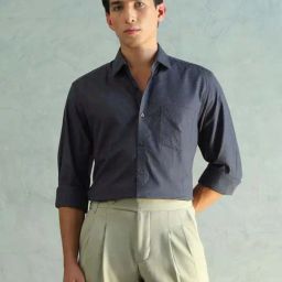 Arrow Grey Cotton Slim Fit Printed Shirt-image-37