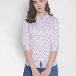 Crimsoune Club Purple Floral Print Shirt-picture-49