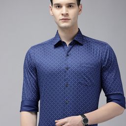 Arrow Manhattan Slim Fit Opaque Printed Pure Cotton Formal Shirt-image-28