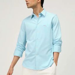 ANDAMEN Light Blue Regular Fit Shirt-image-71