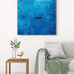 999Store Blue Canvas Diver In Ocean Wrapped Painting Size-image-64