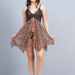 Broiden Printed Baby Doll with Asymmetric-image-47