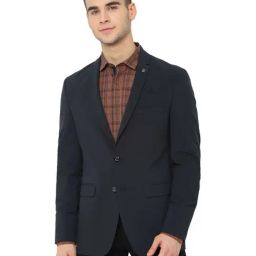 Allen Solly Navy Solid Full Sleeves Blazer-picture-5