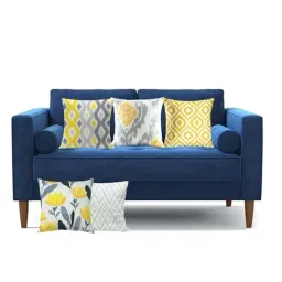 Elementary Yellow & Grey Polyester Cushion Covers - Set of 5-18