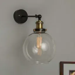 Homesake Black Edison Industrial Glass Globe Wall Lamp - Set of 1-picture-27