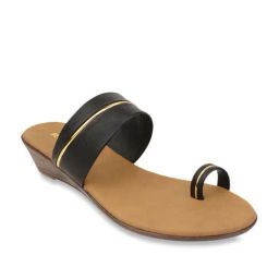 Rocia by Regal Women's Black Toe Ring Wedges-image-38