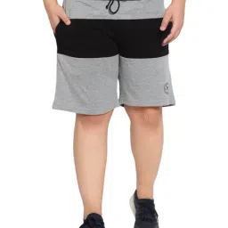 Melon by PlusS Grey & Black Cotton Regular Fit Colour Block Shorts-picture-11