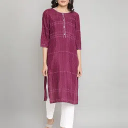 Aurelia Purple Printed Straight Kurta-picture-2