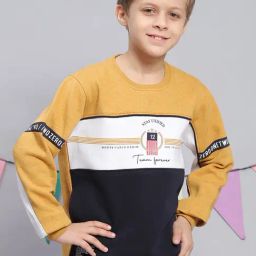 Monte Carlo Kids Mustard Printed Full Sleeves Sweatshirt-image-70
