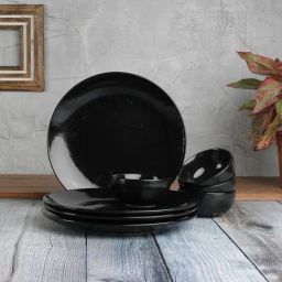 VarEesha Black Ceramic 8 Piece Dinner Set-image-50