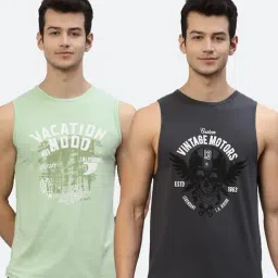 Rigo Green & Grey Sleeveless Vests (Pack of 2)-image-48