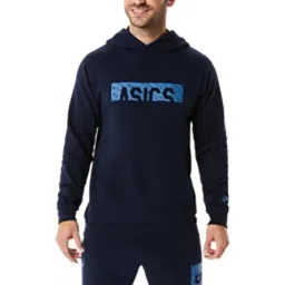 Asics Navy Full Sleeves Hooded Sweatshirt-18