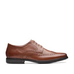 Clarks Men's Howard Wing Brown Brogue Shoes-image-12