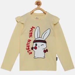 Kiddopanti Kids Cream & White Cotton Printed Tee-image-65