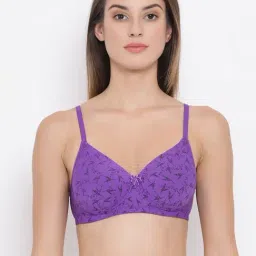 Clovia Purple Floral Print Full Coverage Bra-image-26