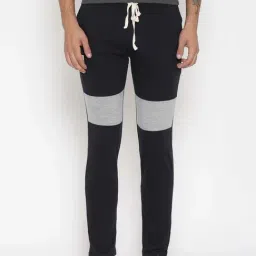 Hubberholme Dark Blue Slim Fit Self Pattern Trackpants-image-37