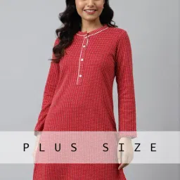 Aurelia Red Printed Straight Kurti-image-10