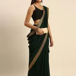 Mohey Green Silk Woven Saree With Unstitched Blouse-image-89