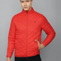 Allen Solly Red Cotton Regular Fit Quilted Jacket-picture-14