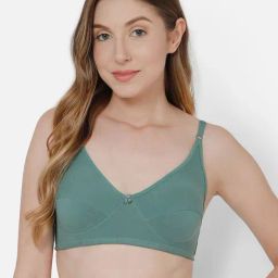 Clovia Green Cotton Full Coverage Bra-image-97