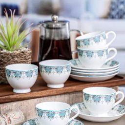Sonaki White Bone china Cup Saucer - Set of 6-image-39