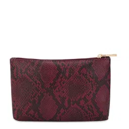 Lavie Python Maroon Synthetic Textured Pouch image 4