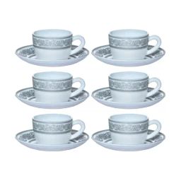 Cello White Opalware Cup & Saucer - Set of 6 image 2