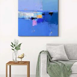 999Store Blue Canvas Serenity Abstract Wrapped Painting-image-21