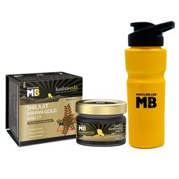 Koshaveda Shilajit Ashwa Gold WSG-77 by MuscleBlaze 20 g & Sipper Combo-image-6