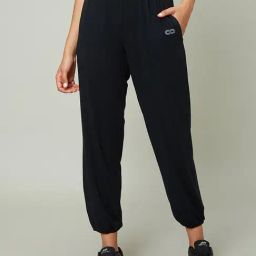 SILVERTRAQ Black Logo Print Joggers-image-5