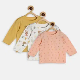 MINIKLUB Kids Multicolor Printed Full Sleeves Top (Pack Of 3)-picture-2