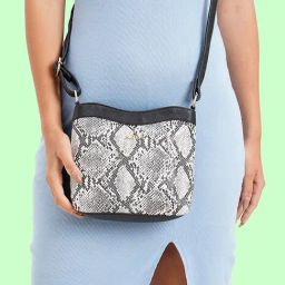 Lavie Pyth Archer Black Animal Effect Medium Sling Handbag-image-26