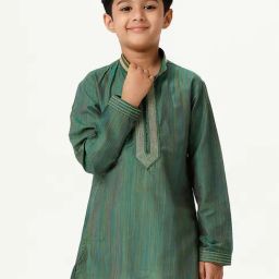 Ramraj Kids Green Embroidered Full Sleeves Kurta-picture-18