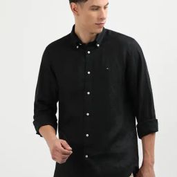 Tommy Hilfiger Black Linen Regular Fit Shirt-picture-8
