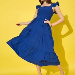 BUY NEW TREND Crepe Fit & Flare Midi Dress-picture-30