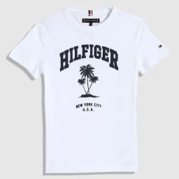 TOMMY HILFIGER Boys White Cotton Printed T-Shirt-image-96