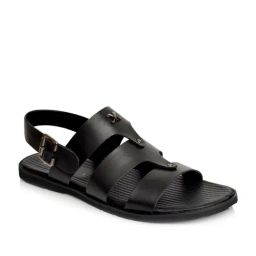 Language Shoes Men's Ethan Black Back Strap Sandals-image-12