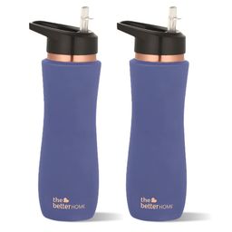 The Better Home Purple 2 Pieces Brand Logo Printed Copper Water Bottles-700 ml Each-image-56