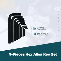 Bright Sun 10Pcs Hex Socket Set + 9Pcs Allen Key Set + Adjustable Wrench image 4