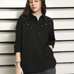 High Star Black Cotton Regular Fit Shirt-image-45