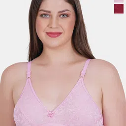 Reveira Pack Of 2 Floral Self Designed Dry Fit Everyday Bra Medium Coverage Non Padded-image-84