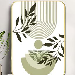 Livin'luxe Green & White Botanical Geometric Wall Art-picture-18