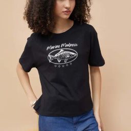Fame Forever By Lifestyle Black Cotton Regular Fit Printed T-Shirt-image-32