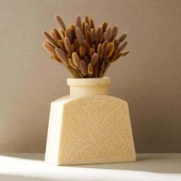 Fabindia Home Palampur White Stone Small Table Vase-1